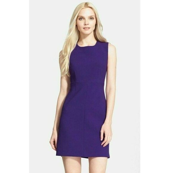 Diane Von Furstenberg Carrie Sleeveless Sheath Dress in Chrome Purple Women's 12 - Picture 9 of 9